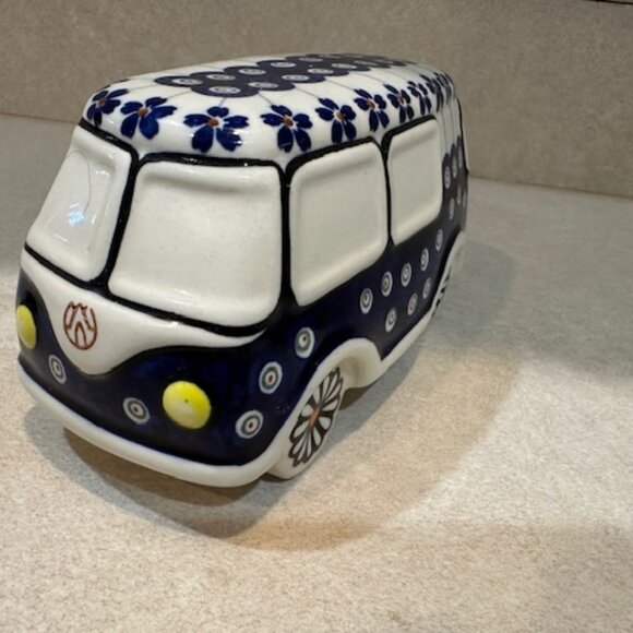 POLISH POTTERY VW BUG VAN BANK - Picture 4 of 4